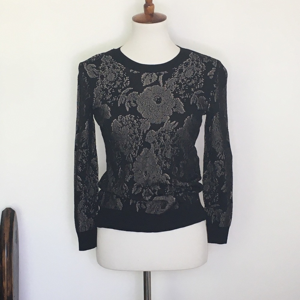 🎉 Ann Taylor Crew Neck Floral Sweater